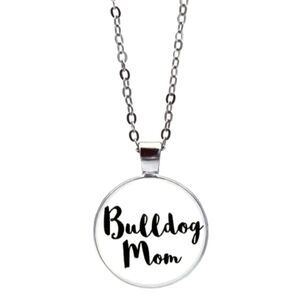 Super cute bulldog mom necklace